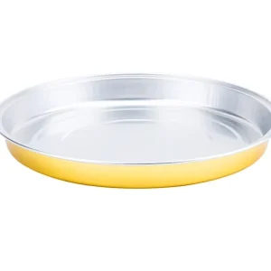 900ml 30.4oz Round Recyclable Disposable Aluminum Foil Pizza Container with High Flat Lid