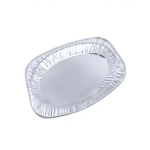 900ml 350x237mm Aluminum Foil Container Disposable Heavy Duty Shallow Tray with Lid for Takeout Meal Prep Bakery Party