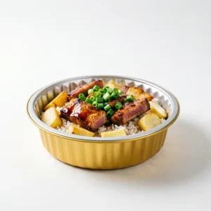 920ml Round Disposable Food Grade Aluminum Foil Tray with PP Lid Oven Safe Heat Sealable