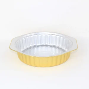 960ml Round Heavy-Duty Disposable Food Grade Aluminum Foil Container with Foil Lid