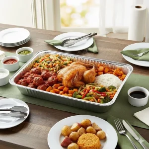 9700ml Custom-Size Disposable Silver Aluminum Foil Food Container