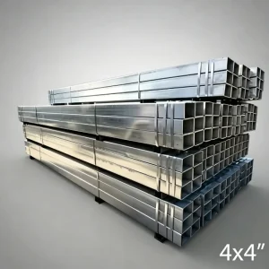 ASTM A500 Galvanized Square Steel Pipe 4×4 Inch GI Hollow Section Tube Bulk Supply for Construction