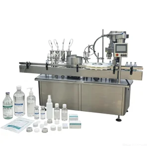 AT-GYS-4Y Automatic Electric PLC-Controlled Integrated Inner Stopper Press Screw Capping Machine for Medical Chemical Food