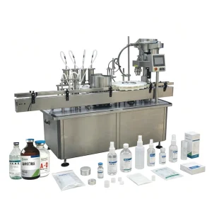 AT-GYS-4Y Automatic Integrated Filling Inner Stopper Press Screw Capping Machine for Medical Bottles