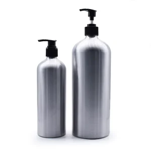Aluminium Metal Bottles 30ml 60ml 120ml 250ml 350ml 500ml Sizes for Shampoo and Lotion Convenient Pump Top