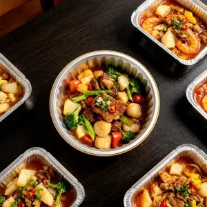 Aluminum Foil Containers with PP Lid Food Grade Oven Safe Round Disposable 1370ML