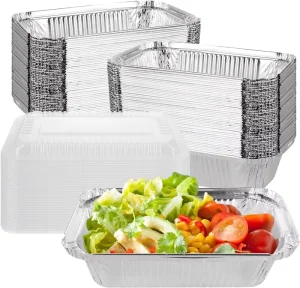 Aluminum Foil Take out Airplane Meal Food Containers Takeout Aluminum Foil Box with Lid