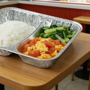 Aluminum Food Trays Customer Two Compartment Three Divided Disposable Foil Lunch Box