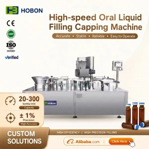 Automatic 10 ml Oral Liquid Filling and Capping Line with Multi-Head for Glass and Plastic Bottles