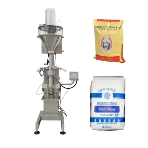 Automatic 25kg 50kg Powder Packing Machine Dust Free Auger Bottom Filling Sealing for Fine Flour Starch Cement Chemical Powder