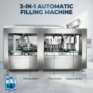 Automatic 3-in-1 Mineral Water Rinsing, Filling, and Capping Production Line