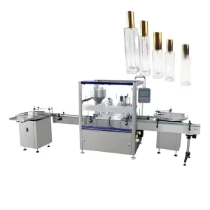 Automatic 5-Head Overflow Vacuum Filling Machine with Capping for Perfume and Cosmetic Liquids