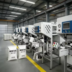 Automatic Air-Floating Valve Bag Packing Machine 20-50kg for Fragile Powder and Granule Materials with Push-Bag Function
