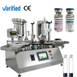 Automatic Benchtop Glass Vial Liquid Filling Stoppering and Capping Machine