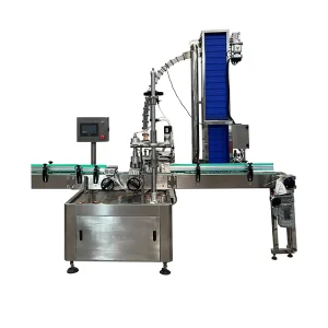 Automatic Capping Machine with Cap Feeder for Plastic Bottles and Vials