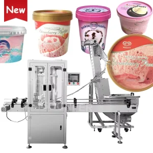Automatic Lid Pressing Capping Machine for Ice Cream PET Plastic Buckets