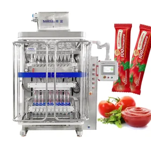 Automatic Multi-lane Sachet Paste Filling and Sealing Machine for Ginger Garlic Paste and Tomato Sauce
