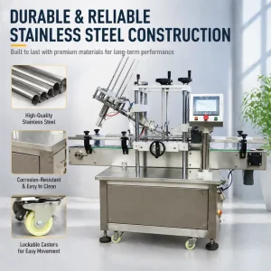 Automatic Snap-On Lid Capping Machine for Plastic Containers Inline Press Cap System