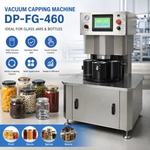Automatic Vacuum Capping Machine for Sauce, Jam and Pickle Glass Jars and Bottles