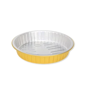 Baking Use Food Grade Aluminum Foil Containers Oven Safe Disposable Non Stick Round Tray with Foil Lid T230 1050ML