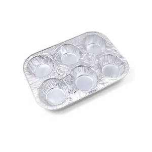 Biodegradable Disposable Food Grade PP Aluminum Foil Container Rectangle Shape Foil Lid 615ml Capacity for Muffin and Egg Tart