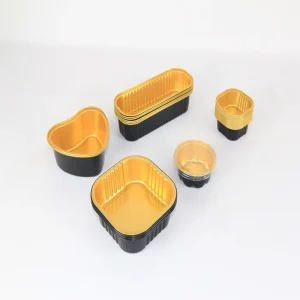 Black Exterior Gold Interior Aluminum Foil Oven Safe Food Grade TAC T70/50 Container PET Foil Lid Small Sauce Cup