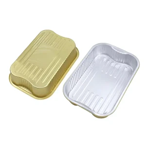 Black-Gold Rectangular Aluminum Foil Container Oven-Safe Eco-Friendly Food Grade Disposable Takeaway Lunch Tray Custom Available