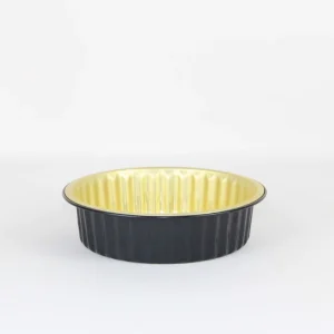 Black and Gold Food Grade PP Aluminum Foil Lid Baking Container for Oven Air Fryer BBQ Grill