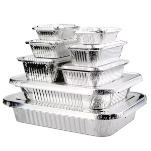 Bulk Different-Size Aluminum Foil Food Container Tray with Lid