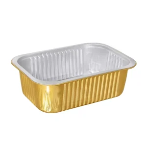C161-680 Aluminum Foil Container Disposable Thickened Golden Takeout Food Grade 680ml
