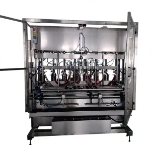 China Popular Full Automatic Cosmetic Piston Liquid Plastic Round Bottle Filling Machine