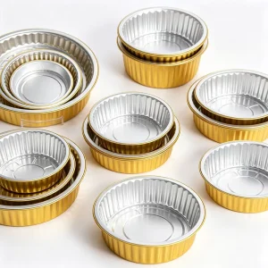 Commercial Restaurant Golden Aluminum Foil Container Microwavable Pan for Hotpot Soup Crayfish Frozen Ready Food Packing