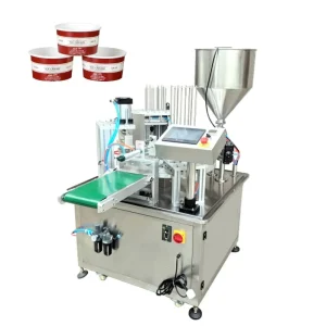 Cup Sealing Filling Machine for Water curd milk Juice Cups