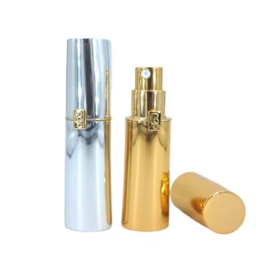 Custom 6ml Portable Luxury Gold Metal Perfume Atomizer Bottle Travel Size with Magnetic Cap