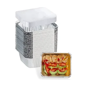 Custom Disposable Aluminum Foil Takeout Food Containers with Lids Various Sizes