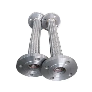 Custom GB Stainless Steel 304 Braided Metal Hose 25mm Diameter 15mm Tube Flexible Flange Style Spiral Welded Bending Processing