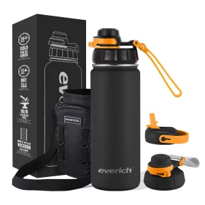 Custom Logo Stainless Steel Vacuum Flask Wide Mouth Lock Lid 32oz Insulated Sports Water Bottles