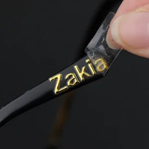 Custom Multi Color Letter Logo Gold Foil Label Metal Uv Transfer Labels Stickers for Sunglasses Glasses Frame