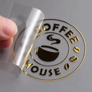 Custom Printed Durable Vinyl Logo Transfer Sticker 3D Metal Foil Stamping Hot Gold UV Waterproof for Candle Crafts