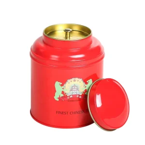 Custom Printed Round Tin Can Double Cover Lid Metal Tinplate Container for Tea Candy Coffee