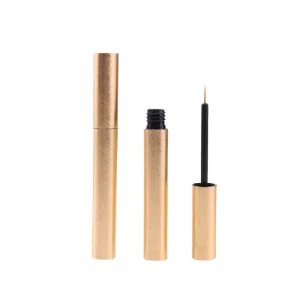 Custom Round Mascara Container Metal Wire Drawing Gold Empty Aluminum Mascara Tube