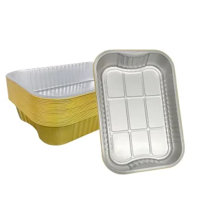 Custom Size Disposable Gold Aluminum Foil Food Containers Heavy Duty Leak Proof Takeaway Baking Lunch Boxes