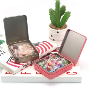 Customised Hinged Tin Rectangle Lack Metal Tin Hinges Tin Box