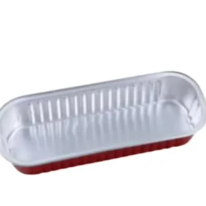 Customized 280ml 166x64x29mm Long Rectangular Aluminum Foil Container with Lid for Meal Prep, Airline and Takeaway Food