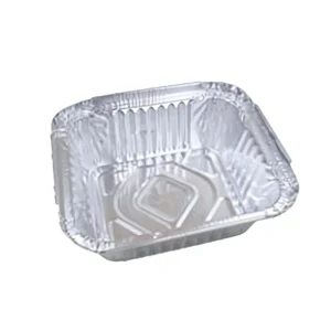 Customized 450ml Disposable Heavy Duty Rectangular Aluminum Foil Container with Lid for Meal Prep and Takeout