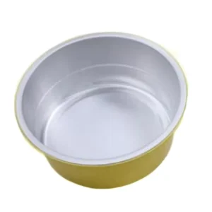 Customized 620ml Gold Round Aluminum Foil Container 140x53mm Disposable Deep Cylinder Cup with Lid for Takeout Food BBQ Baking