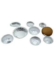 Customized Aluminum Foil Food-Grade Silver Mini Egg Tart Cups for Microwave Food Packaging
