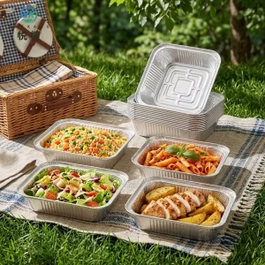 Customized Disposable Aluminum Foil Container Foil Tray for Food Storage Takeaway and Catering