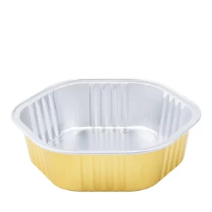 Customized Gold PET Aluminum Foil Pulp Moulded Disposable Container Cake Baking Cup Lid 330ml High Temperature