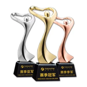 Customized Gold Silver Bronze Dance Award Winners Trophy Metal Cups for Dancer